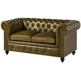 Massivmoebel24 Sofa 2-Sitzer Leder 158 x 82 x 75 cm Grün