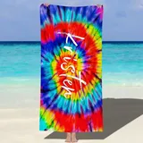 MJARTORIA Personalisiert Strandtuch Microfaser Badetuch mit Namen Kinder Damen, Beach Towel Handtuch Badetuch Stranddecke Schnelltrocknend für Reise Schwimmen Sauna Yoga Fitness 76x152cm Mikrofaser