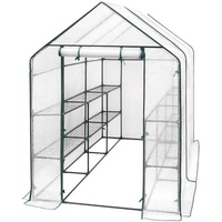 Woltu Foliengewächshaus Tomatengewächshaus Treibhaus Gartenhaus Frühbeet Gemüse Gewächshaus überwinterungszelt für Pflanzen Weiß