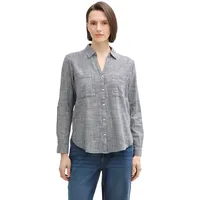 Tom Tailor With Slub Structure 1035247 Bluse Midnight Navy