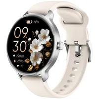 Smartwatch Damen Herren Rund, 1.27" AMOLED Smart Watch mit Telefonfunktion, Fitnessuhr Damen mit Pulsuhr Schlafmonitor Schrittzähler, 120+ Sportmodi, IP68 Wasserdicht Sportuhr für Samsung iOS Android