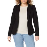 IHKATE Damen Blazer Kurzblazer Jacke Ein-Knopf Blazer mit Stretch und Reverskragen Größe M Farbe Black 10001