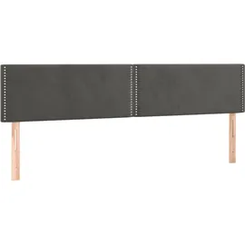 vidaXL Boxspringbett mit Matratze & LED Dunkelgrau 180x200 cm Samt