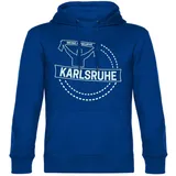 multifanshop Kapuzensweatshirt Karlsruhe - Meine Fankurve - Blau 3XL