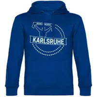 multifanshop Kapuzensweatshirt Karlsruhe - Meine Fankurve - Blau 3XL