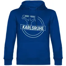 multifanshop Kapuzensweatshirt Karlsruhe - Meine Fankurve - Blau 3XL