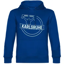 multifanshop Kapuzensweatshirt Karlsruhe - Meine Fankurve - Blau 3XL