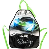 alles-meine.de GmbH Kinderschürze/Schürze - Auto - Sportwagen/Rennwagen - inkl. Name - größenverstellbar - mit 2 Taschen - mitwachsend - universal/beschichtet & wasserdicht..
