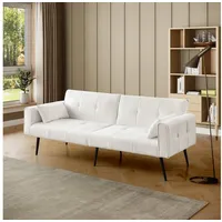 MODFU Sofa Schlafsofa 68" – wandelbares Wohnzimmer-Sofa, platzsparendes Futon Couch Set für kleine Apartments & Gäste beige