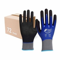 Nitras Nitril-Handschuhe 3550 Oil Grip Nitrilhandschuhe vollbeschichtet - VPE 72 Paar (Spar-Set) blau|schwarz 8