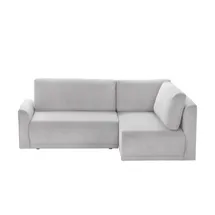Sofa.de Eckcouch Stoff mit Schlaffunktion 3-Sitzer Blau