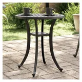 vidaXL Gartentisch Schwarz Ø48x53 cm Aluminiumguss