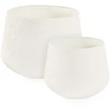 BIZZOTTO Outdoor-Vase Kenar 2er-Set aus Metall, modern handgefertigt, niedrig, weiß, für außen und innen