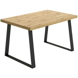 Dmora Ausziehbarer-Tisch Canale, Mehrzweck-Esskonsole, rechteckiger Küchen- oder Esszimmertisch, 160 x 90 x 75 cm, Nodi-Eiche
