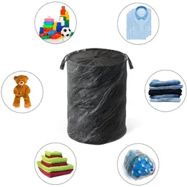 Sanilo Wäschekorb »Granit« kräftige Farben, samtweiche Oberfläche, mit Deckel schwarz