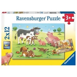 Puzzle Ravensburger Glückliche Tierfamilien 2 X 12 Teile