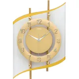 AMS Funkwanduhr F5505 (Quarzuhr,Wohnzimmer,Esszimmer,Küche,Made in Germany,Büro,Flur) goldfarben