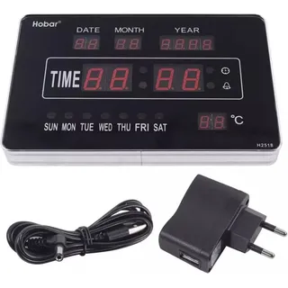 SENDERPICK Digitale, Wanduhr mit Datum und Temperatur LED-Anzeige Wanduhr