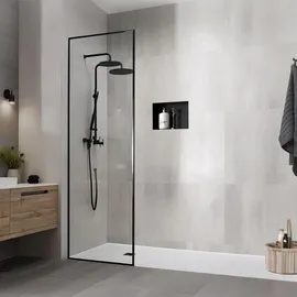 luxebath Wandnische Edelstahl 20x30x10cm Schwarz Duschnische, Randlos, Einbauregal,