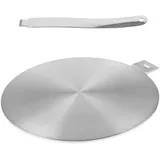 WOPPLXY Induktion Adapterplatte mit Abnehmbarem Edelstahlgriff, Ø 24cm Induktion Adapter, Adapter Induktionskochfeld für Induktionskochplatte