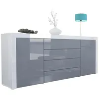 Vladon Sideboard, Grau, 167x72x35 cm, Wohnzimmer, Kommoden & Sideboards,
