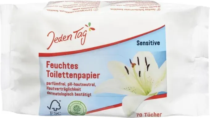 Jeden Tag Feuchtes Toilettenpapier Sensitiv 70 Blatt