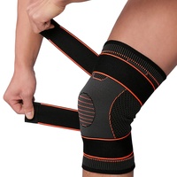 Knie-Bandage mit 2x Zugband - Schwarz-Orange