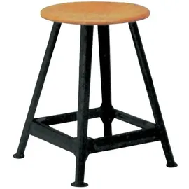 E/D/E Bandstahlhocker Holz Rundsitz, RAL 9005 Vierbein, Höhe 550 mm Sitzfläche D 350