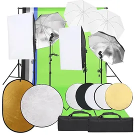 vidaXL Fotostudio-Set mit Beleuchtung, Hintergrund und Reflektor,
