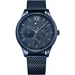 Multifunktionsuhr TOMMY HILFIGER "SOPHISTICATED SPORT", blau, Armbanduhren, Herren, Quarzuhr, Armbanduhr, Herrenuhr, Datum, Edelstahlarmband