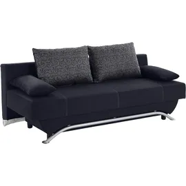 Jockenhöfer Schlafcouch Mikrofaser 3-Sitzer Schwarz
