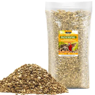 PÄTSO 15kg Buchenspäne Einstreu für Terrarium, Stall, Voliere - FEIN MITTEL GROB - Natürliche Buchenhack geeignet für Reptilien, Nager, Vögel (MITTEL 6,0-10,0mm)
