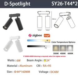 6mm Intelligente Zigbee-Spotlights Weiß Double 6W