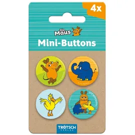 Trötsch Verlag Trötsch Die Maus Mini-Buttons 4er Set: Mini-Buttons Die Maus Ansteckbuttons Anstecker mit Sicherheitsnadel