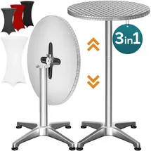 CASARIA Stehtisch Ø 60 x 70/115 cm Weiß