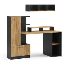 Vicco Schreibtisch Tomy, Anthrazit/Goldkraft Eiche, 150 x 59 cm 4er Set, Vicco