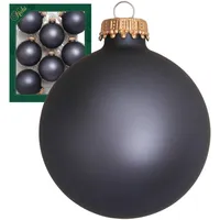 Krebs Glas Lauscha Weihnachtskugeln Uni-Design Theodora Grau, 7cm