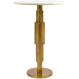 FineBuy FineBuy, Beistelltisch in Weiß / Marmor / 37x37x59 | Gr.: onesize