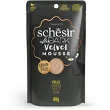 Schesir After Dark, Geschmack Huhn aus Mousse, komplettes Nassfutter für Erwachsene Katzen (12 x 80 g)