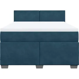 vidaXL Boxspringbett 140 x 200 cm Dunkelblau