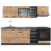 Vicco Küchenzeile R-Line 240 cm Anthrazit Eiche