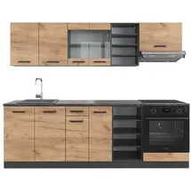 Vicco Küchenzeile R-Line 240 cm Anthrazit Eiche