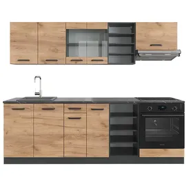 Vicco Küchenzeile R-Line 240 cm Anthrazit Eiche