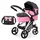 Bayer Design 17560AA Puppenwagen City Max mit Tasche, höhenverstellbar, schwenkbare Vorderräder, wandelbar als Jogger, integrierter Korb - Schwarz/Rosa