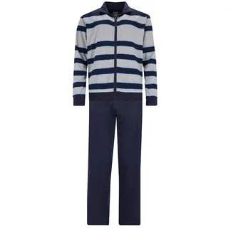 hajo Herren Hausanzug, 2-tlg. Set - Klima-Komfort, Jacke und Hose, Cotton-Mix Blau L