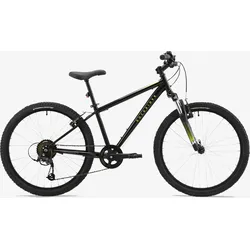 Kinderfahrrad Mountainbike 24 Zoll Rockrider Expl 500 schwarz rauchschwarz 24