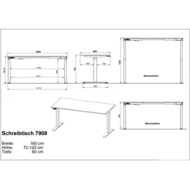 Germania Schreibtisch Oviedo Eiche Nachbildung / Schwarz