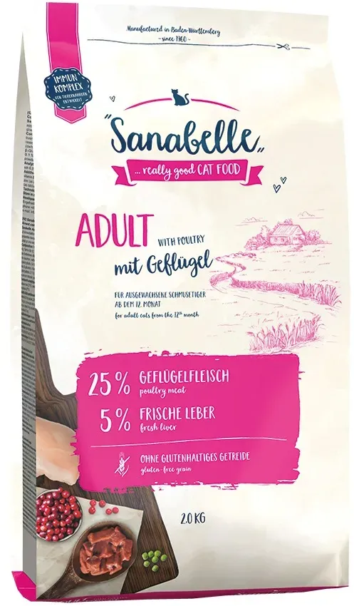 Sanabelle Adult mit Geflügel Katzentrockenfutter 2 Kilogramm