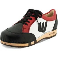 woody Damen Abby Clog Sneaker, Schwarz-Rosso, 37 EU