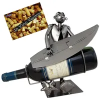 Brubaker Weinflaschenhalter Surfer mit Surfbrett - Deko-Objekt Metall -
